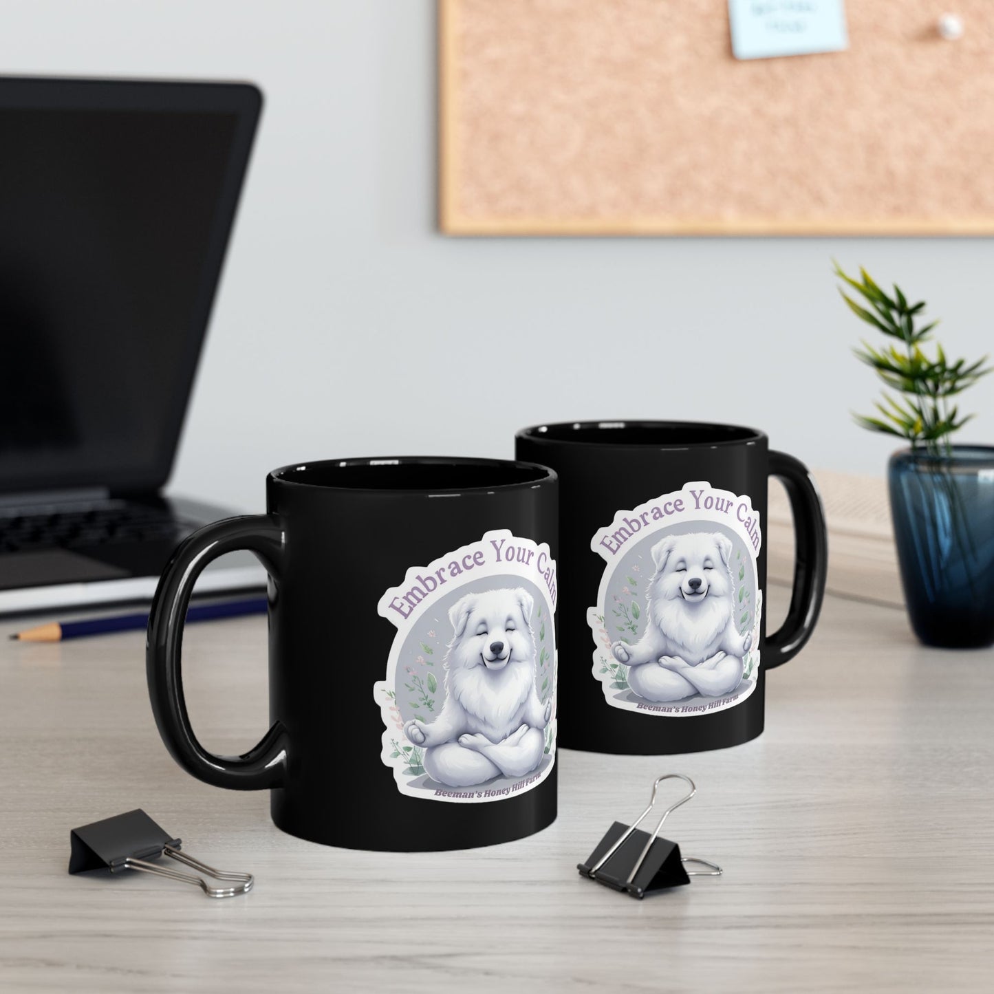 Embrace Your Calm Great Pyrenees Mug - 15oz Black Coffee Cup for Relaxation