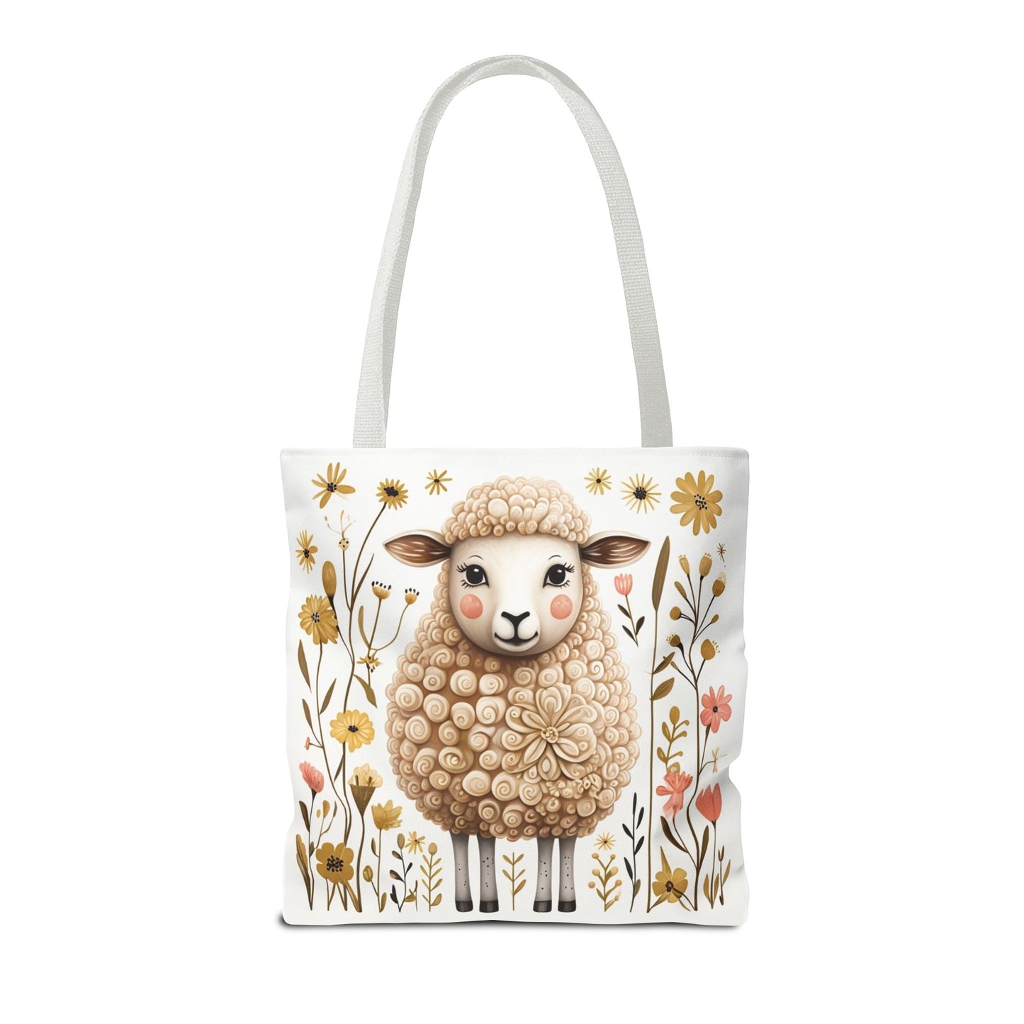 Folk Art Sheep Tote Bag for Animal Lovers | Fun & Stylish Shopping Bag