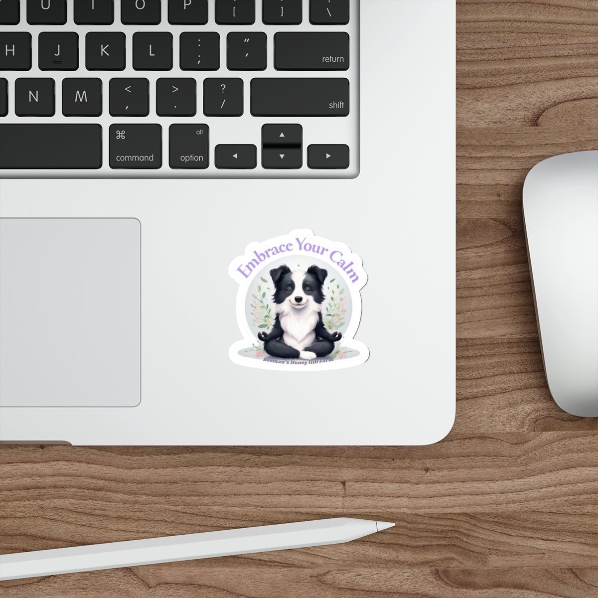 Border Collie Embrace Your Calm Die-Cut Stickers | Beeman's Honey Hill Farm