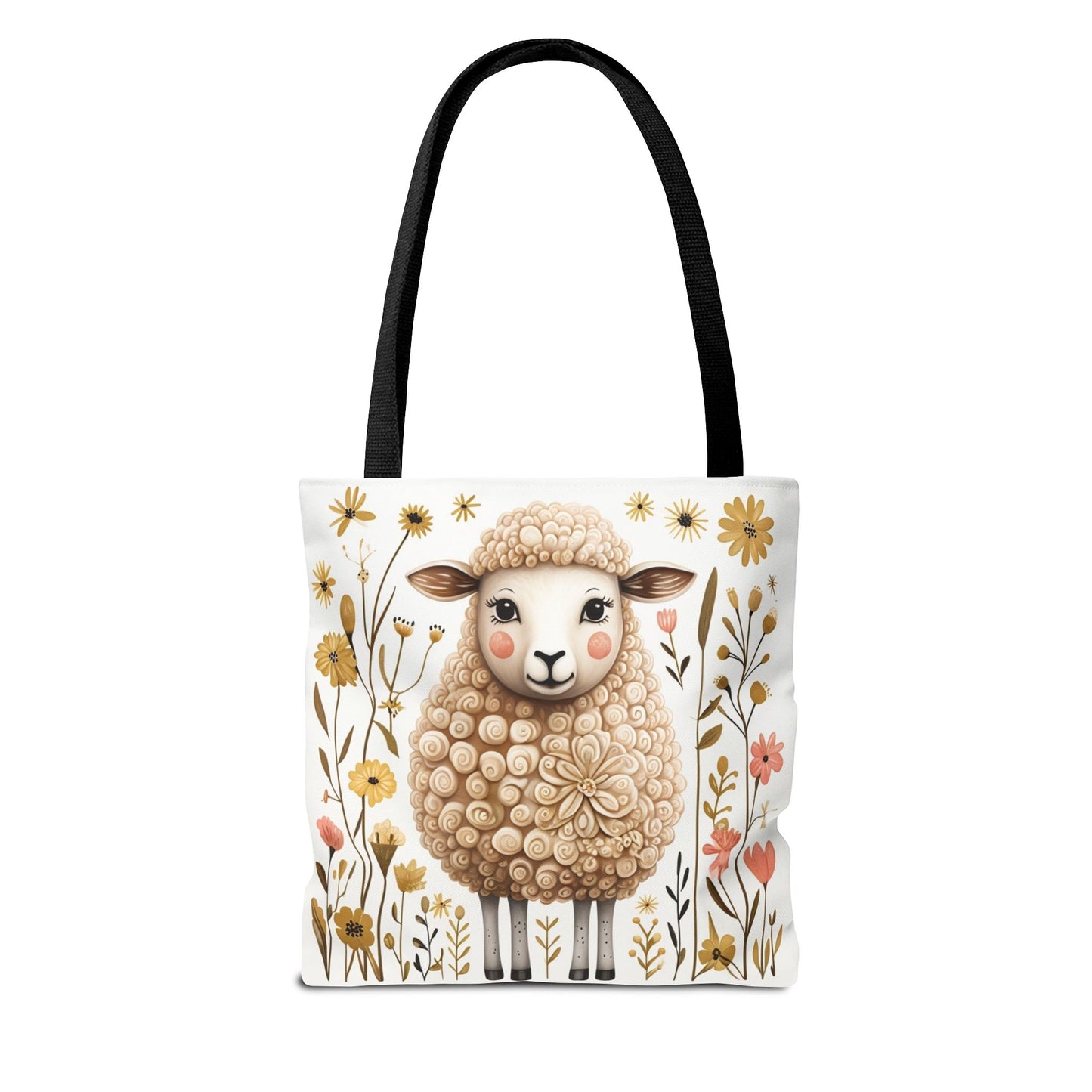 Folk Art Sheep Tote Bag for Animal Lovers | Fun & Stylish Shopping Bag
