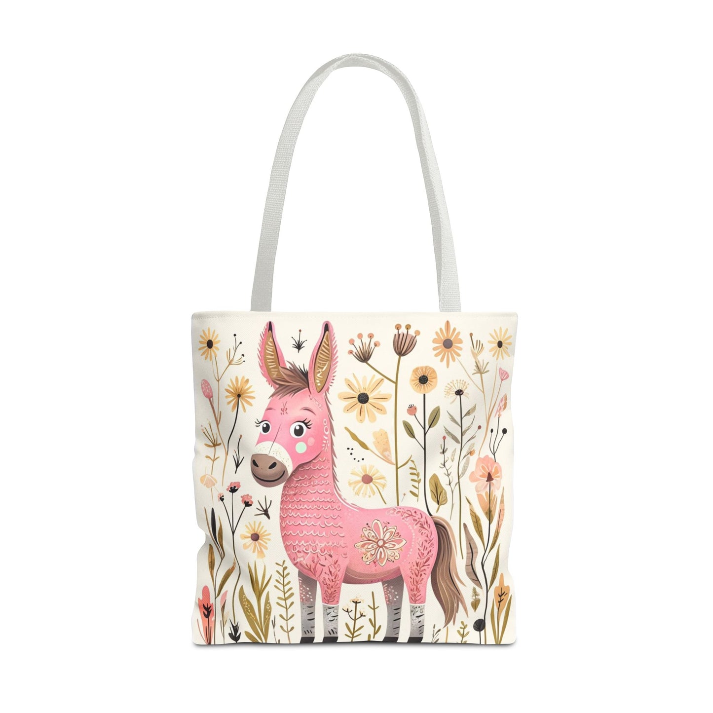 Folk Art Donkey Tote Bag for Animal Lovers | Fun & Stylish Shopping Bag