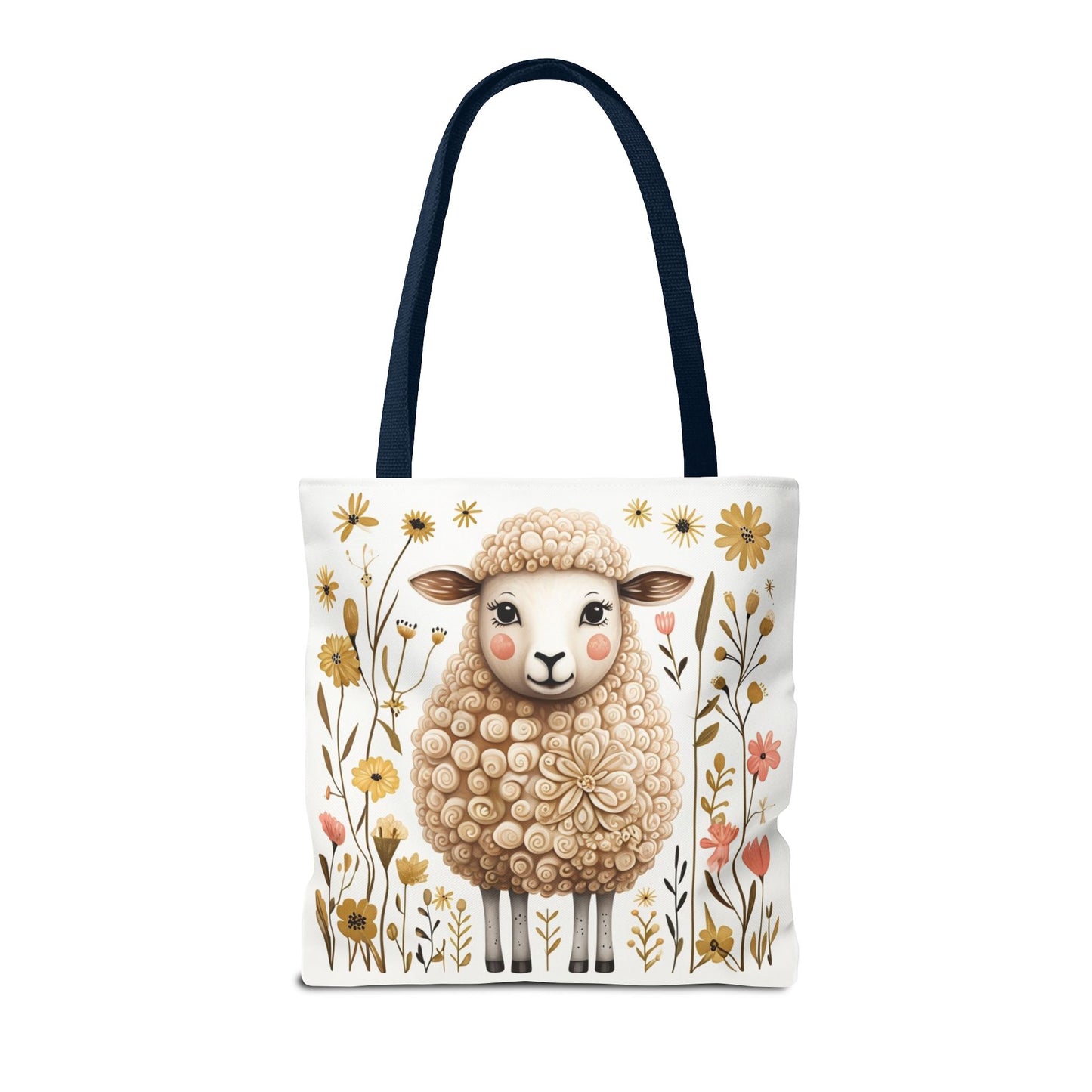 Folk Art Sheep Tote Bag for Animal Lovers | Fun & Stylish Shopping Bag