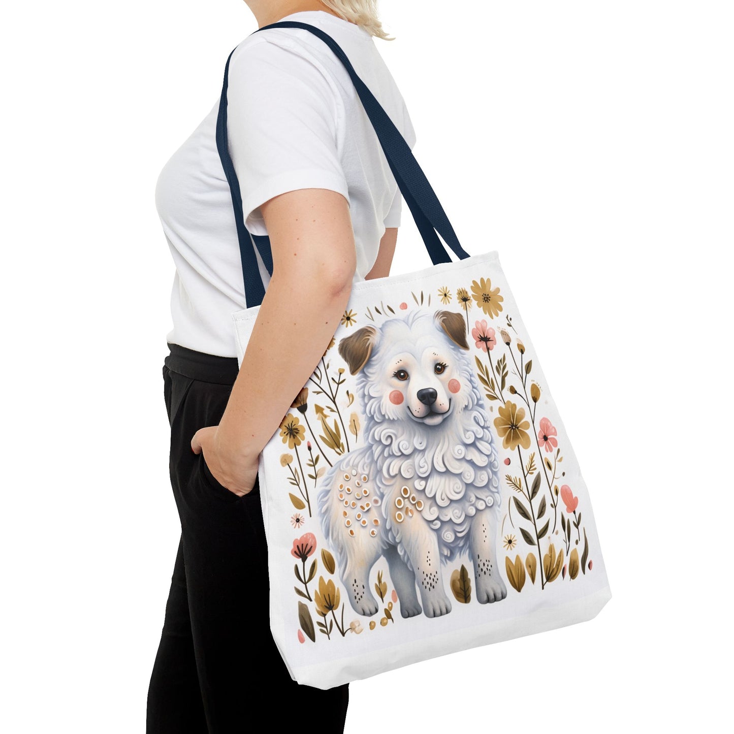 Folk Art Great Pyrenees Tote Bag for Animal Lovers | Fun & Stylish Shopping Bag