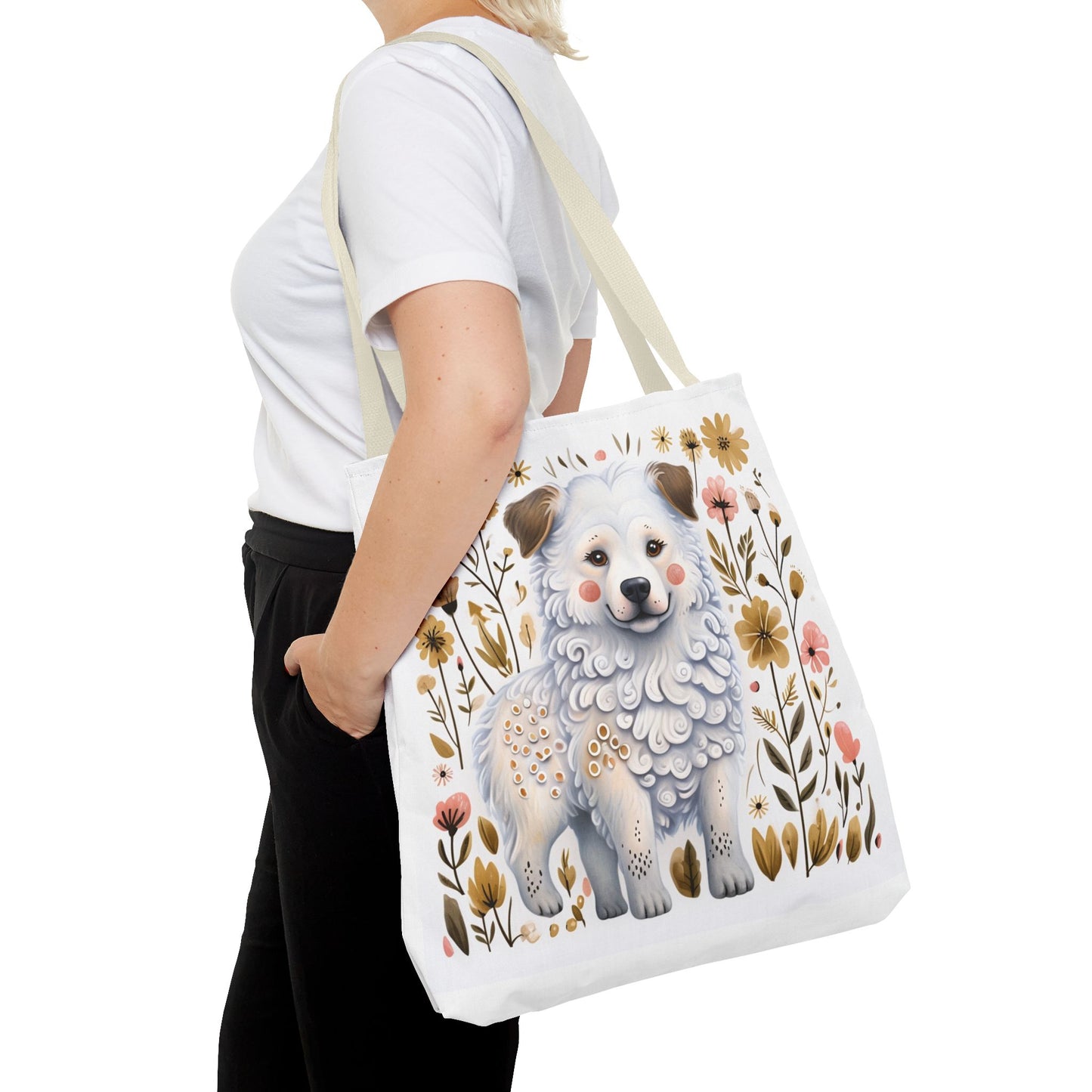 Folk Art Great Pyrenees Tote Bag for Animal Lovers | Fun & Stylish Shopping Bag