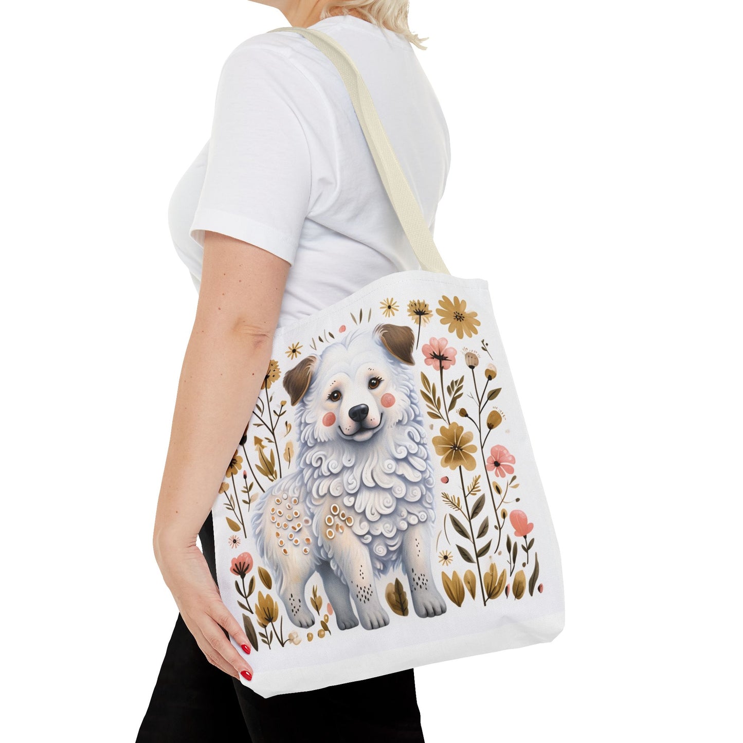 Folk Art Great Pyrenees Tote Bag for Animal Lovers | Fun & Stylish Shopping Bag