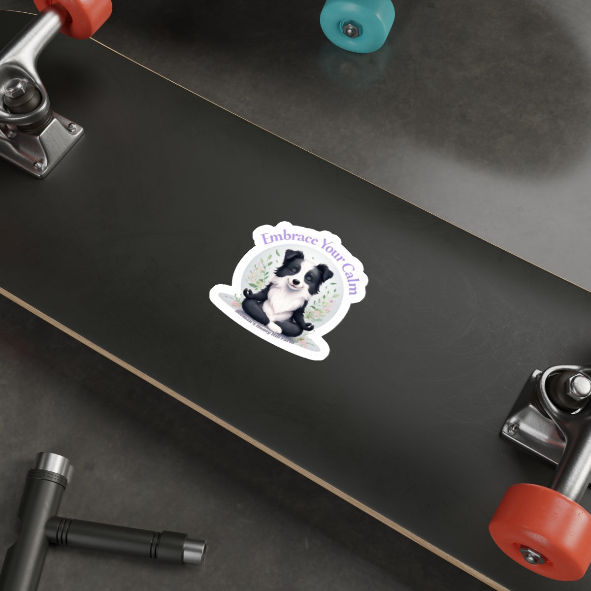 Border Collie Embrace Your Calm Die-Cut Stickers | Beeman's Honey Hill Farm