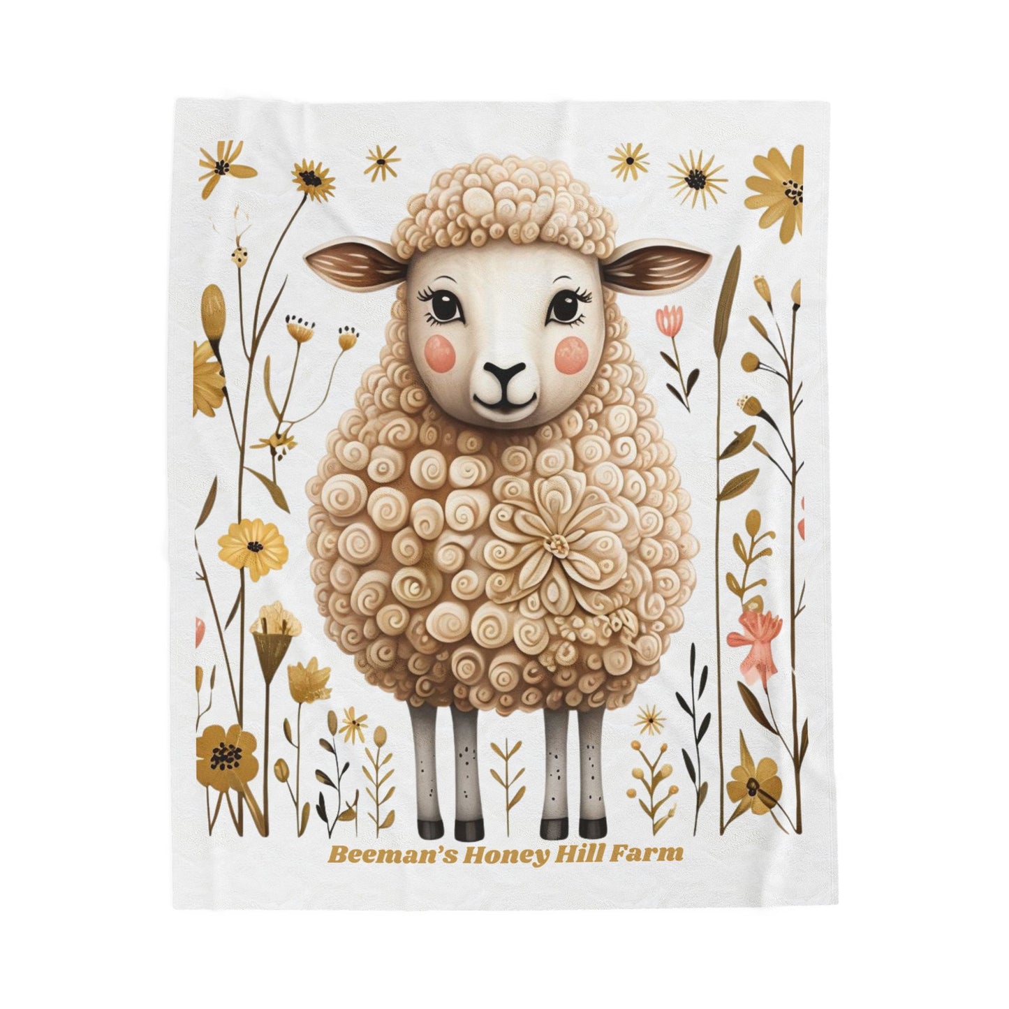 Cozy Farmhouse Lamb Plush Blanket - Perfect for Home Decor & Gifting