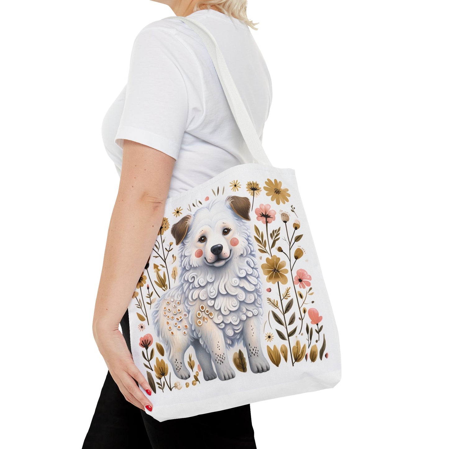 Folk Art Great Pyrenees Tote Bag for Animal Lovers | Fun & Stylish Shopping Bag
