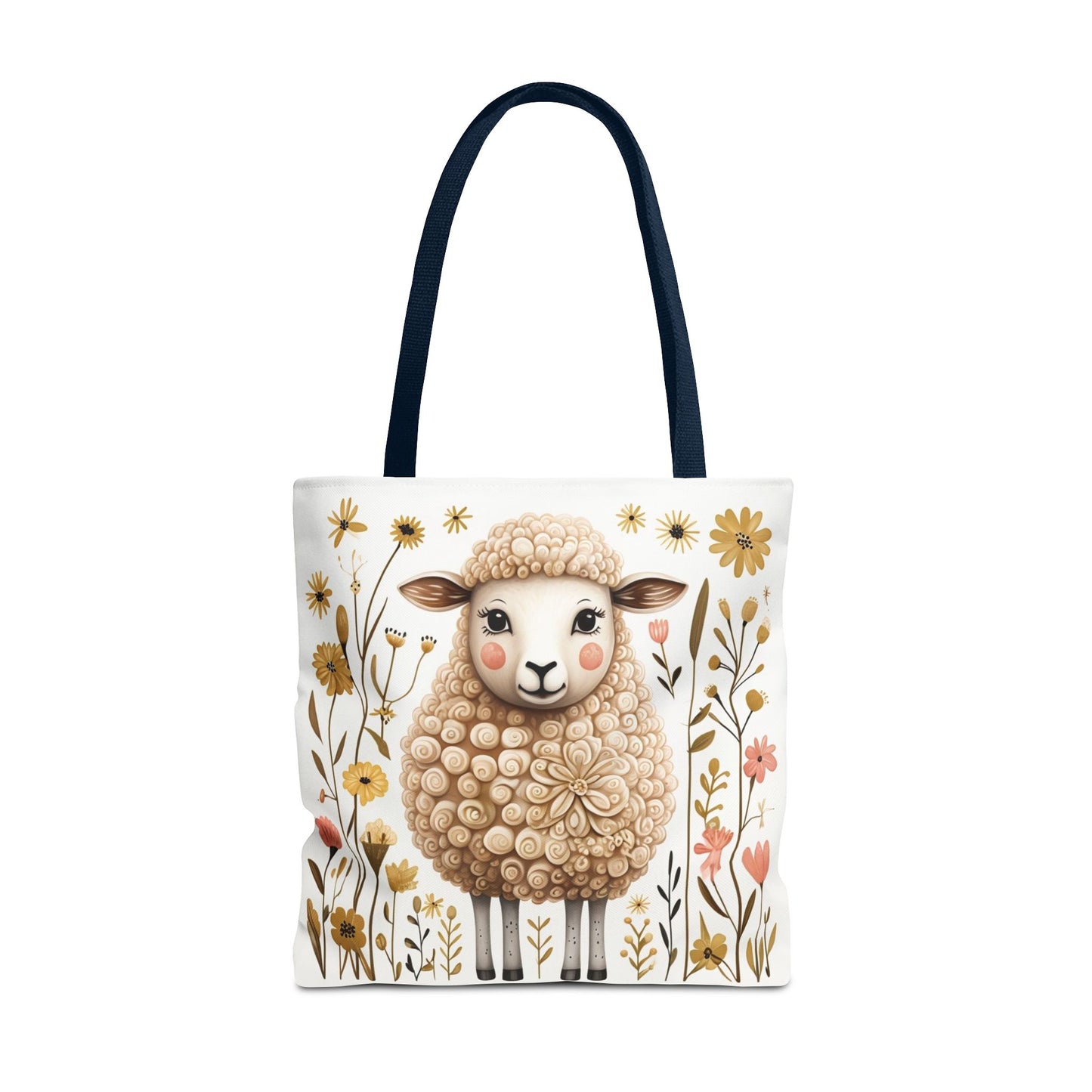 Folk Art Sheep Tote Bag for Animal Lovers | Fun & Stylish Shopping Bag