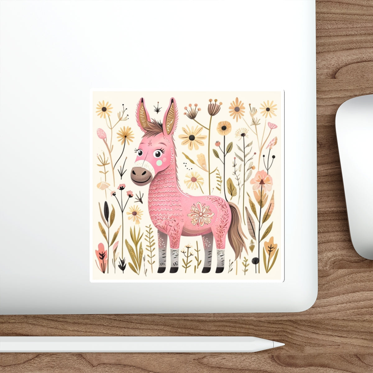 Folk Art Donkey Stickers