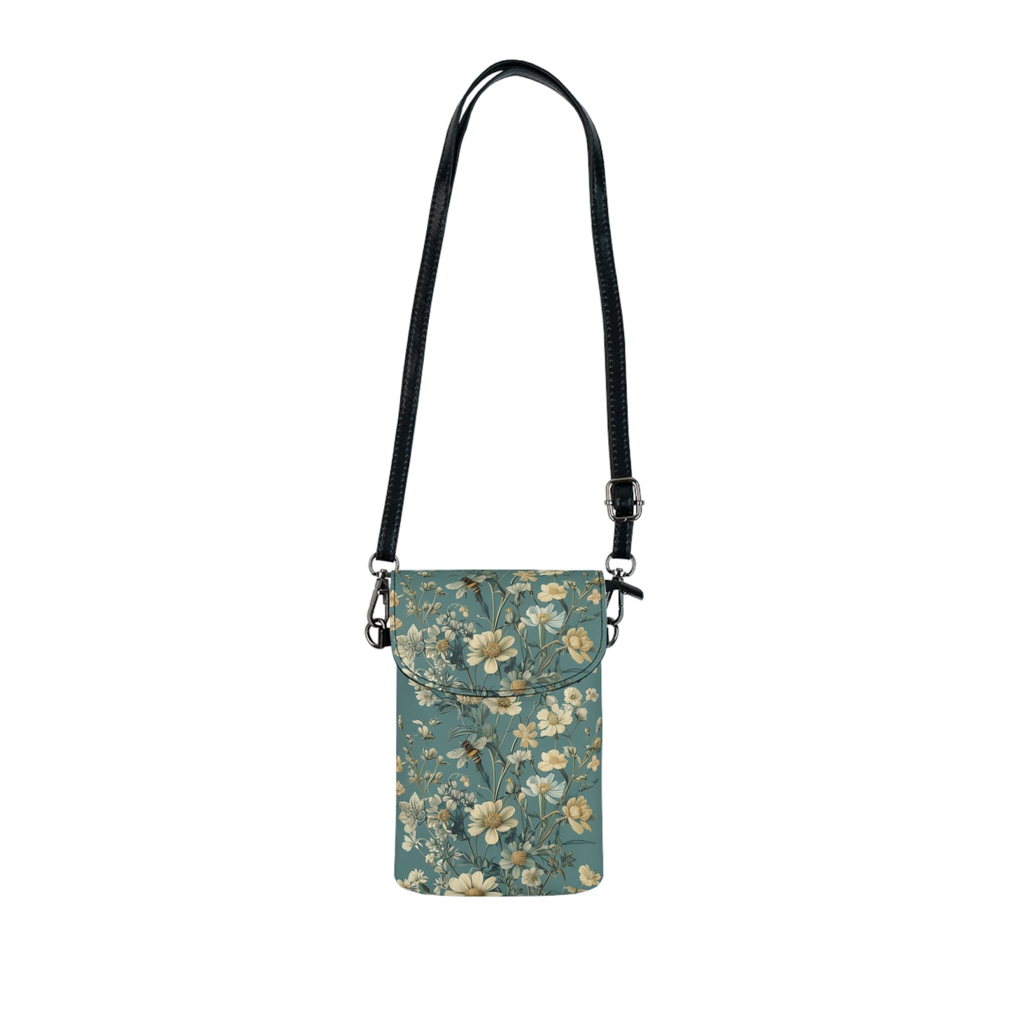 Vintage Bee Floral Cell Phone Wallet - Trendy Crossbody Bag for Everyday Use