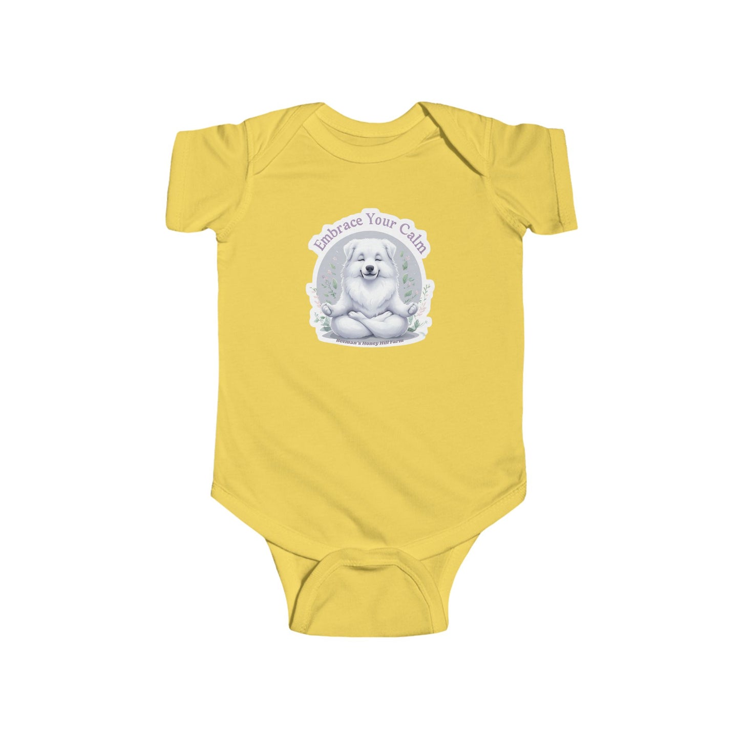 Great Pyrenees Embrace Your Calm Infant Bodysuit - Cute Baby Onesie for Peaceful Moments