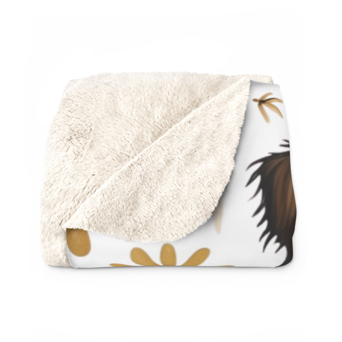 Border Collie Cozy Sherpa Fleece Blanket with Floral Design - Perfect for Home Decor and Gifting