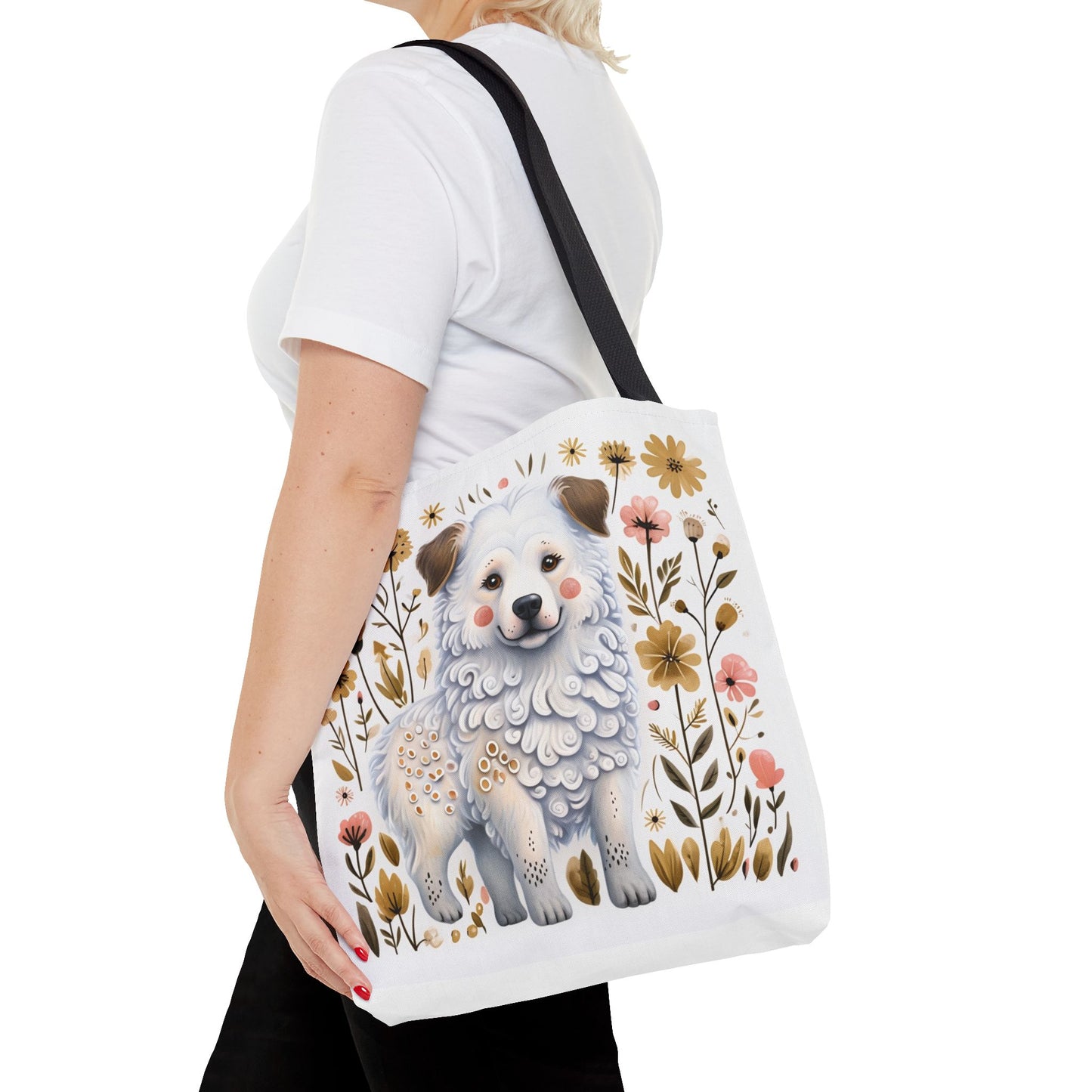 Folk Art Great Pyrenees Tote Bag for Animal Lovers | Fun & Stylish Shopping Bag