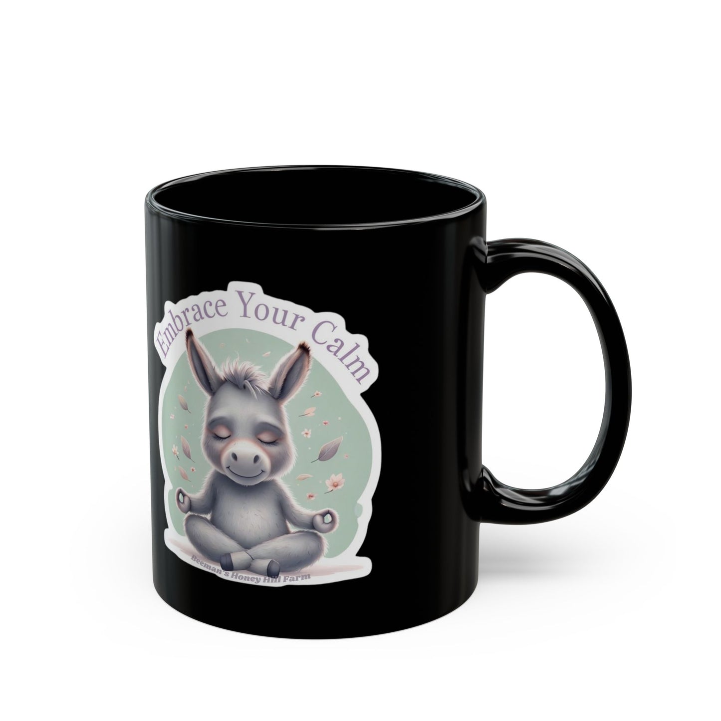 Embrace Your Calm Mini Donkey Mug - 15oz Black Coffee Cup for Relaxation