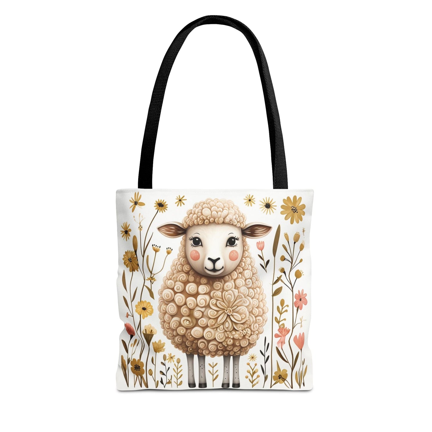 Folk Art Sheep Tote Bag for Animal Lovers | Fun & Stylish Shopping Bag