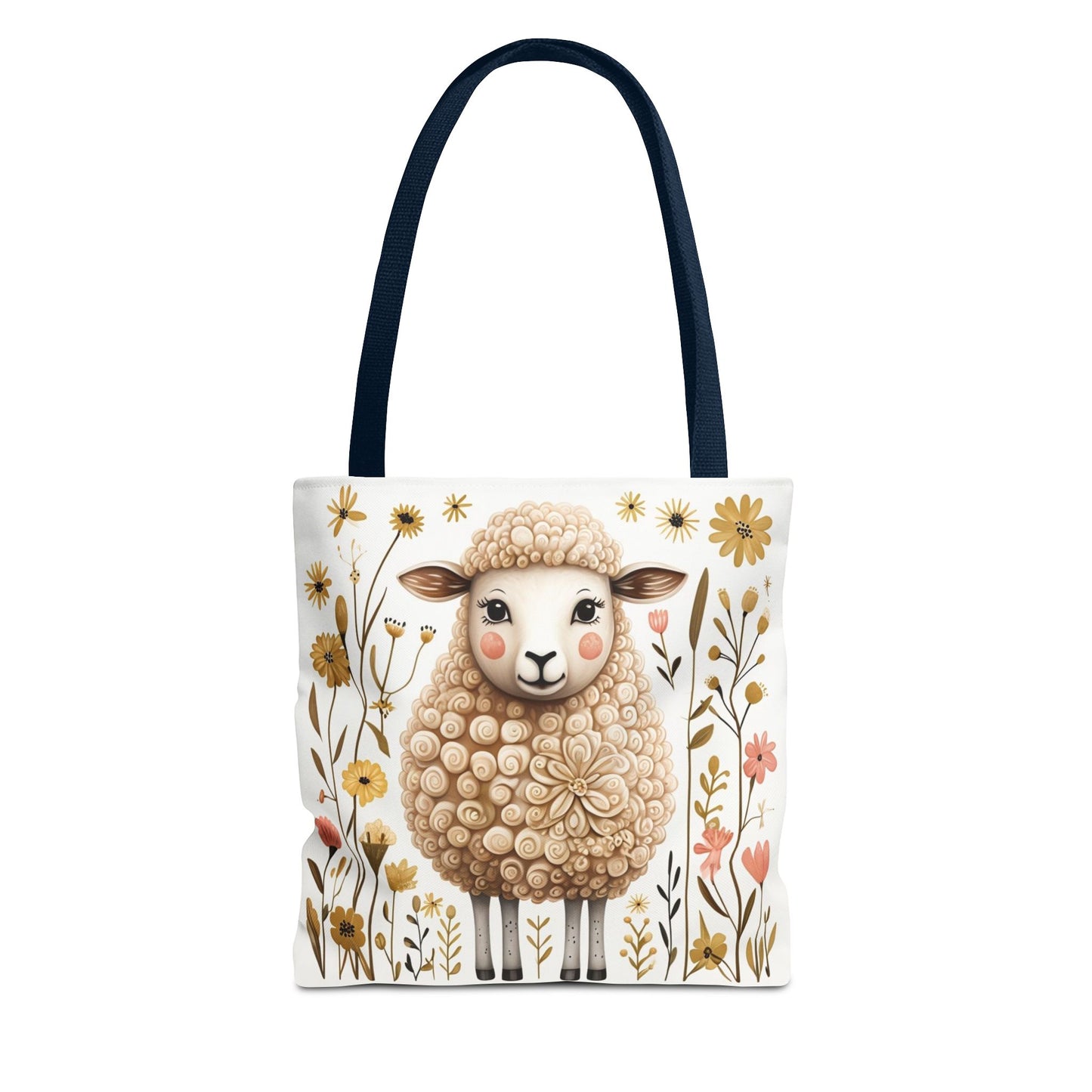 Folk Art Sheep Tote Bag for Animal Lovers | Fun & Stylish Shopping Bag