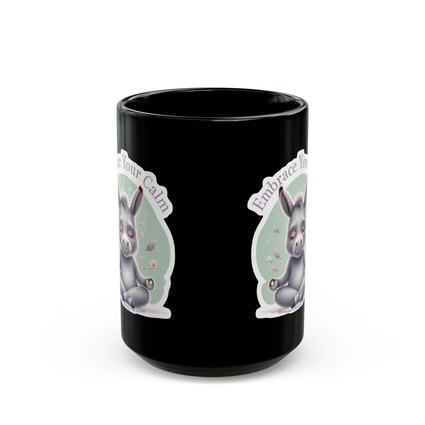 Embrace Your Calm Mini Donkey Mug - 15oz Black Coffee Cup for Relaxation
