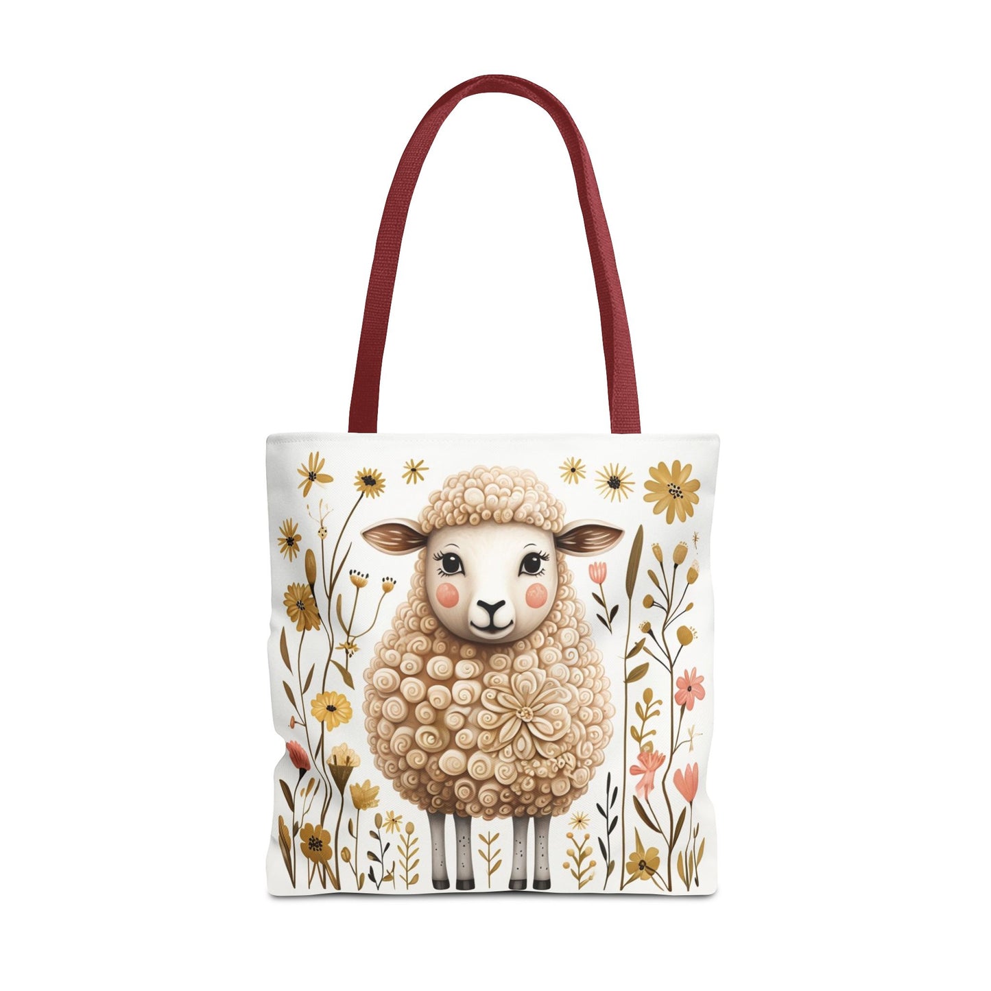 Folk Art Sheep Tote Bag for Animal Lovers | Fun & Stylish Shopping Bag