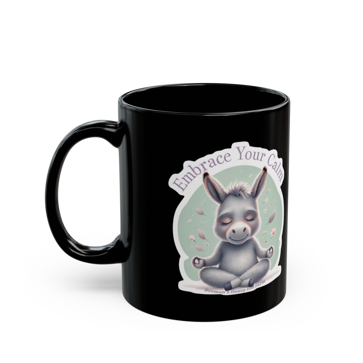 Embrace Your Calm Mini Donkey Mug - 15oz Black Coffee Cup for Relaxation