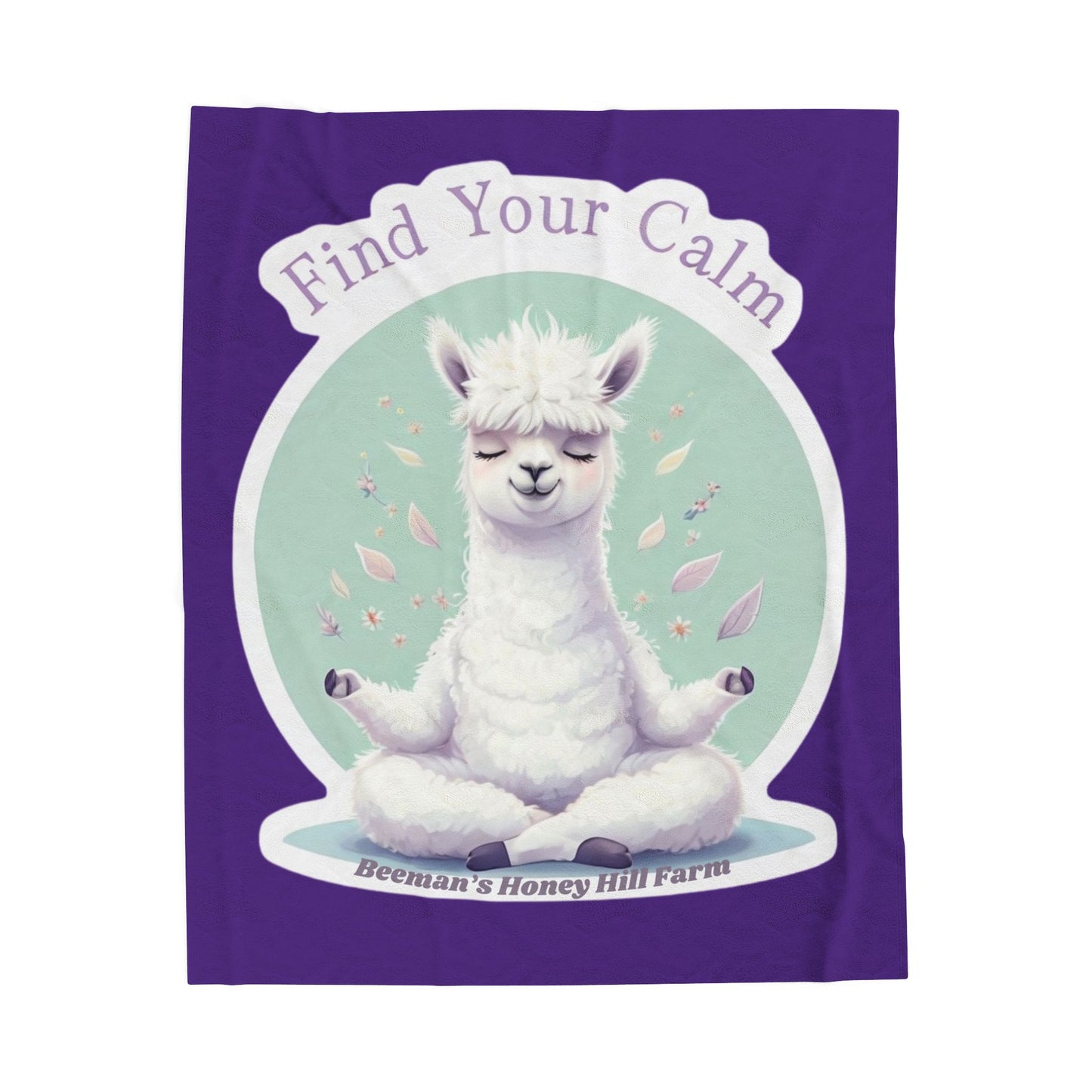 Find Your Calm Alpaca - Cozy Farmhouse Plush Blanket - Perfect for Home Decor & Gifting