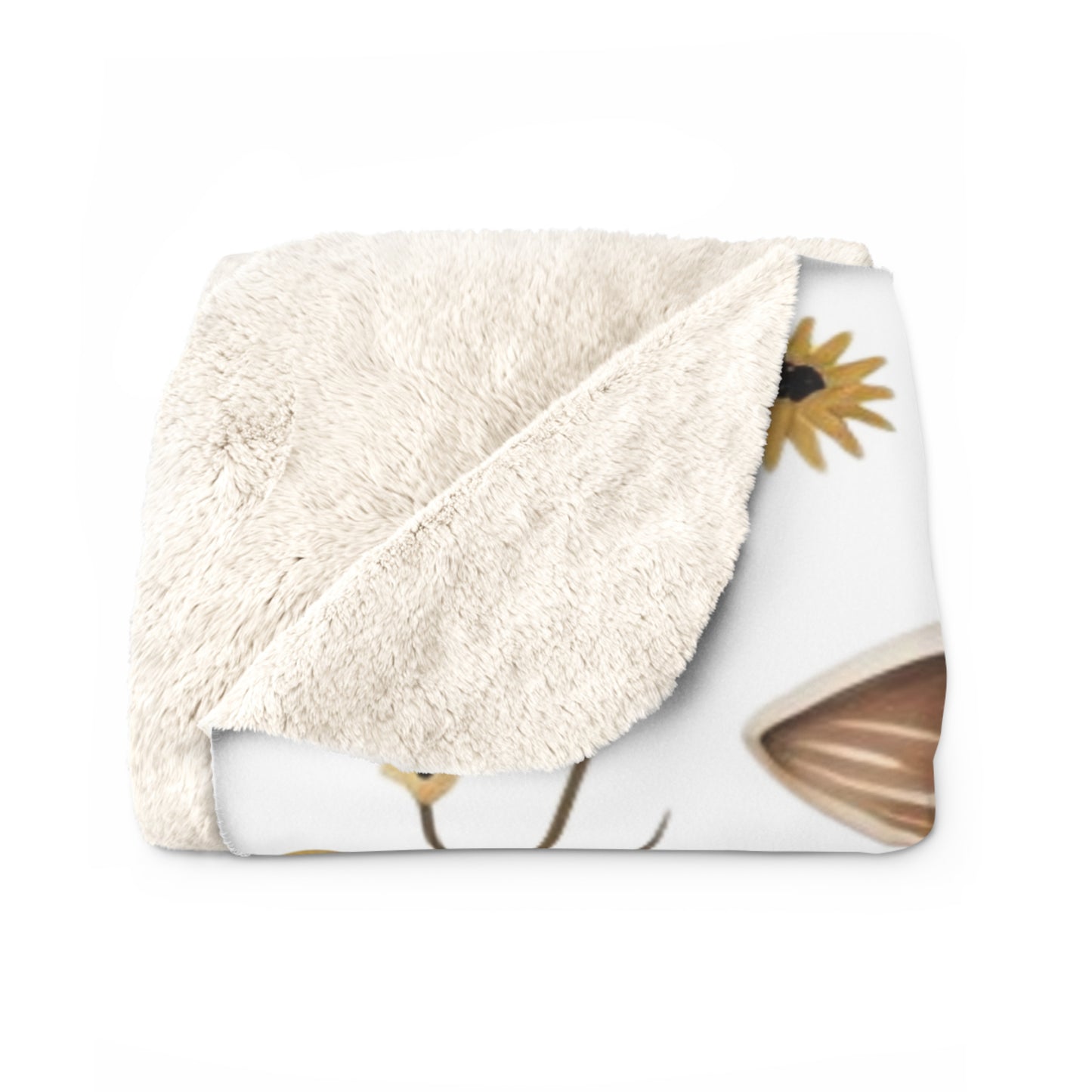 Lamb Cozy Sherpa Fleece Blanket with Floral Design - Perfect for Home Decor and Gifting