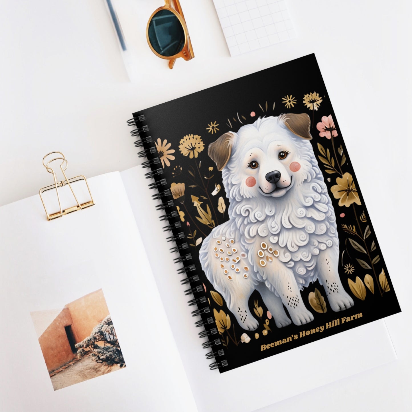 Folk Art Great Pyrenees -Themed Spiral Notebook - Perfect for Students and Animal Lovers!