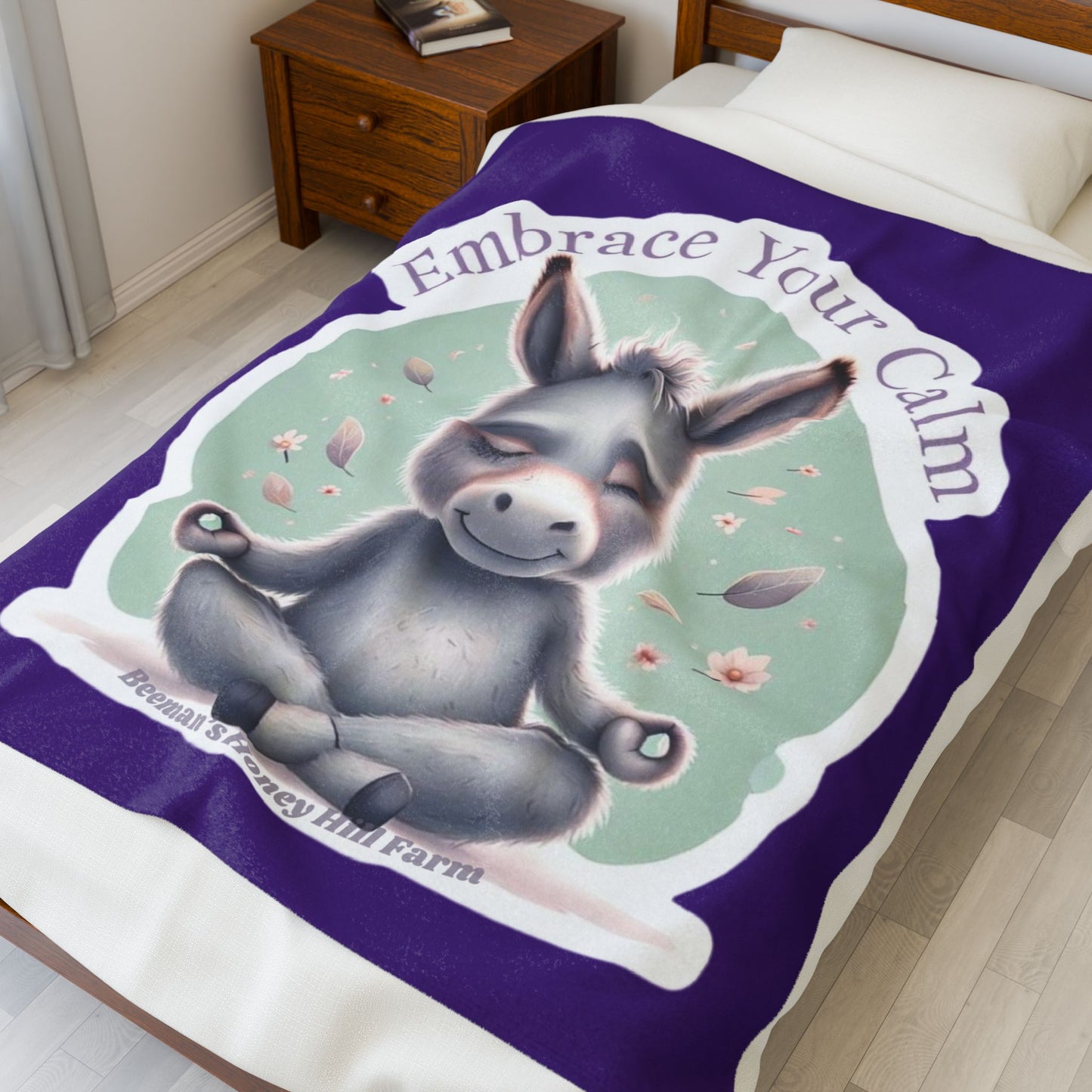 Embrace Your Calm Donkey - Cozy Farmhouse Plush Blanket - Perfect for Home Decor & Gifting