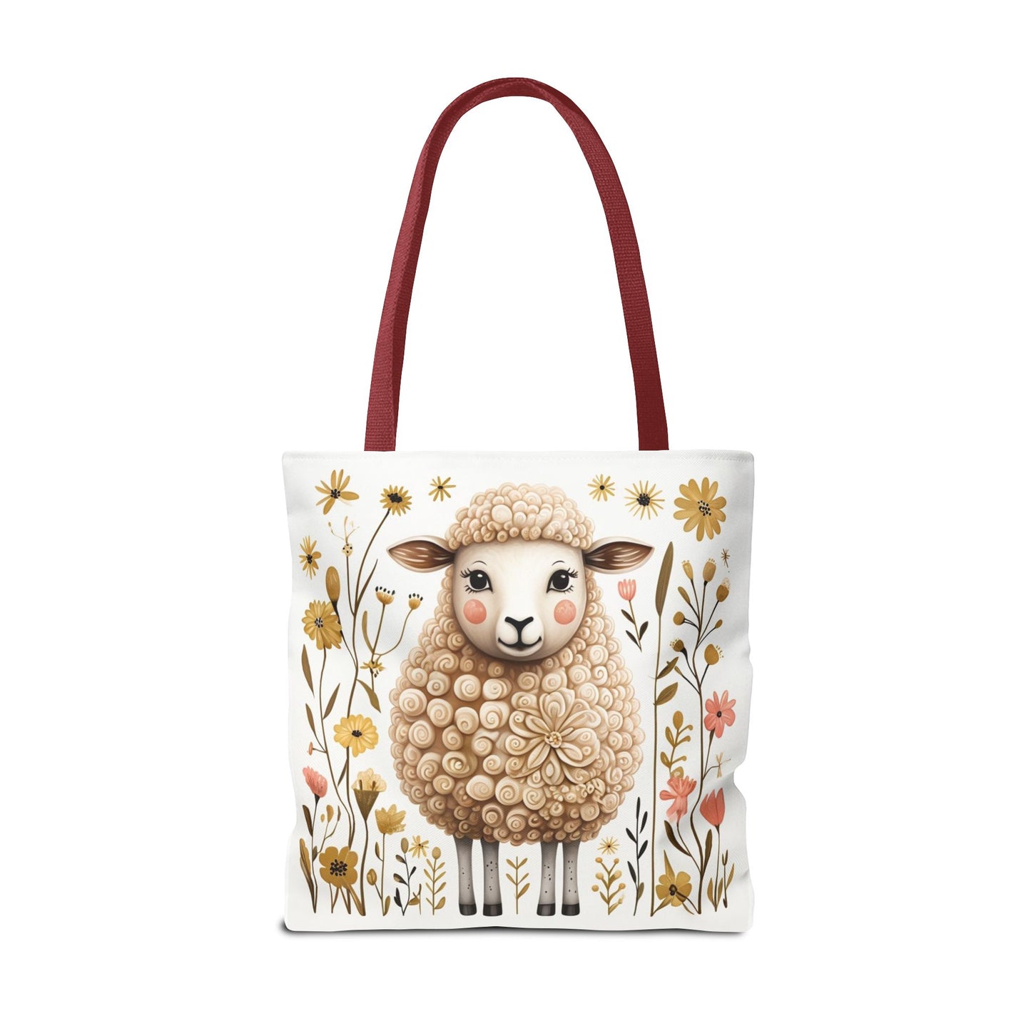 Folk Art Sheep Tote Bag for Animal Lovers | Fun & Stylish Shopping Bag