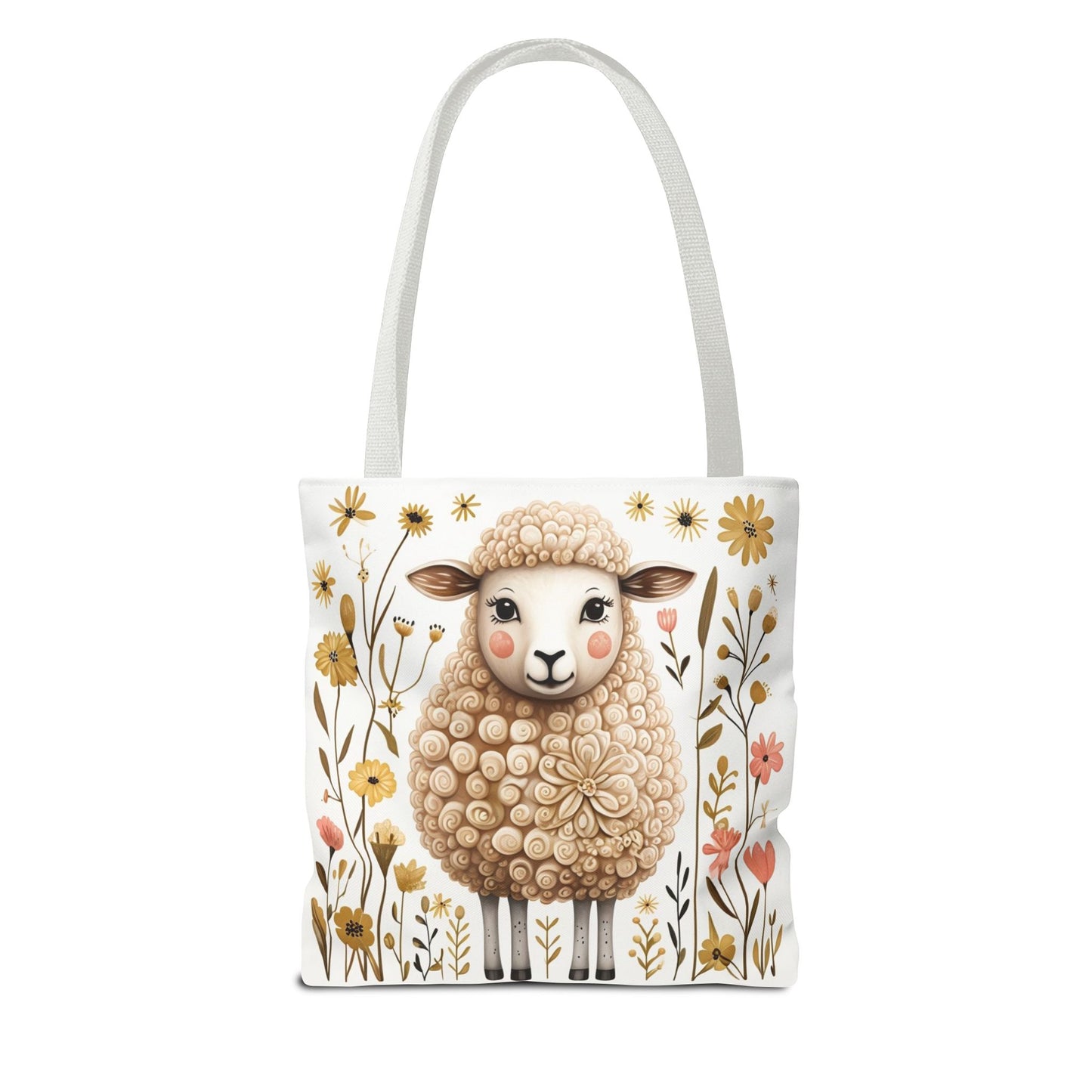 Folk Art Sheep Tote Bag for Animal Lovers | Fun & Stylish Shopping Bag