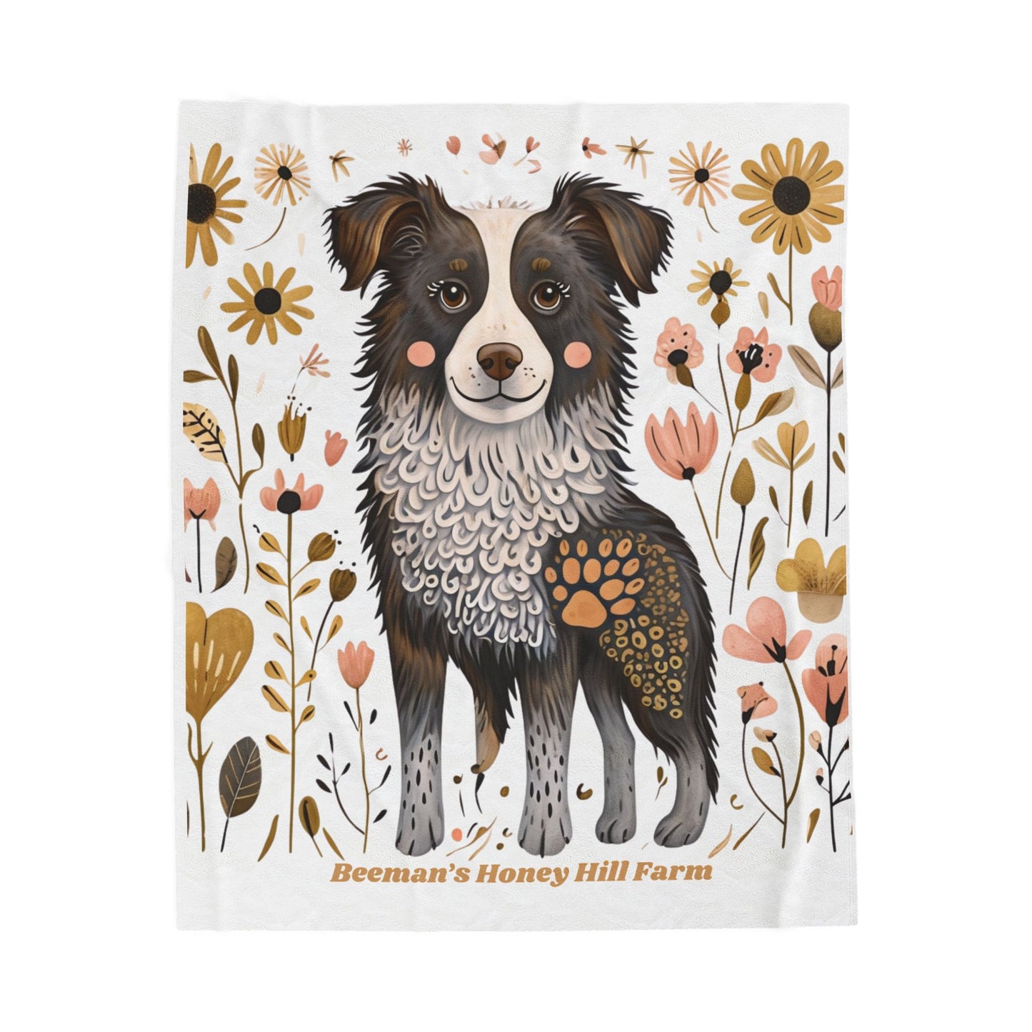 Cozy Farmhouse Border Collie Plush Blanket - Perfect for Home Decor & Gifting