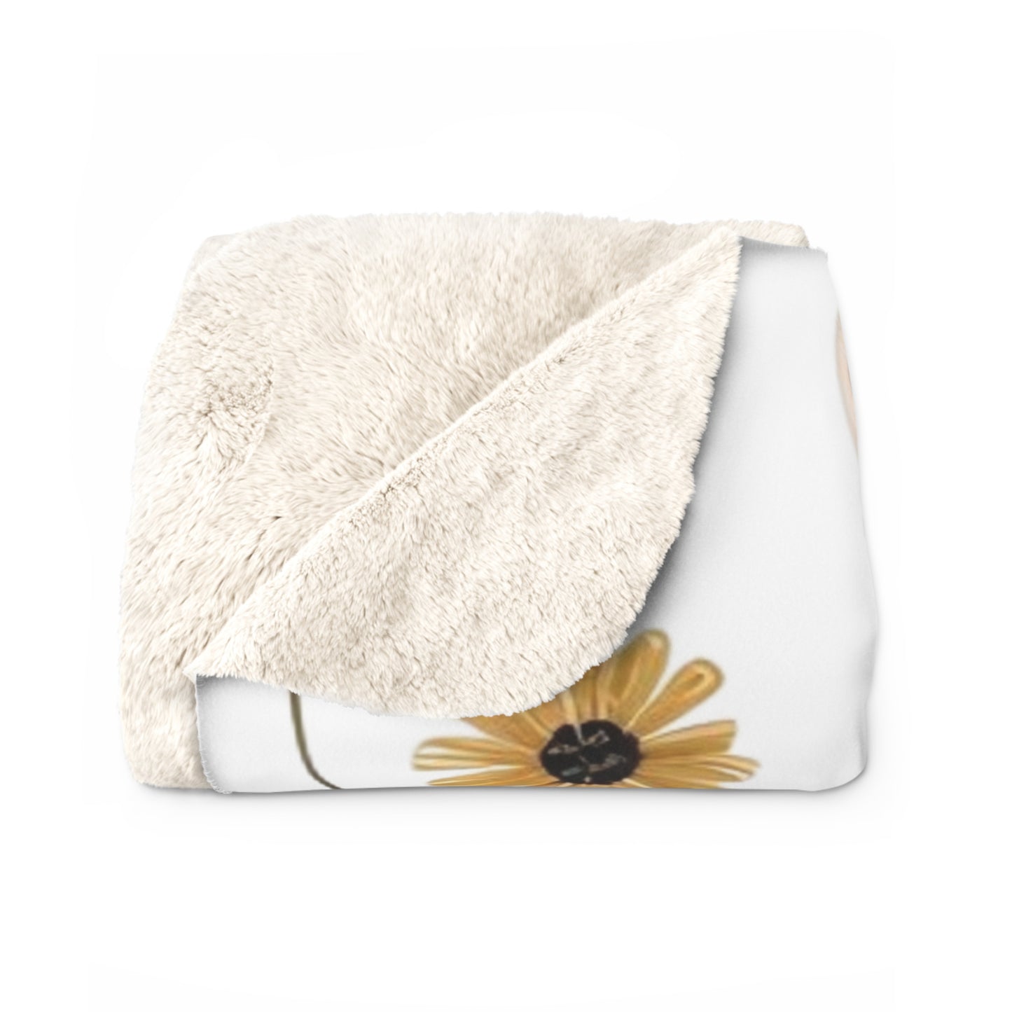 Alpaca Cozy Sherpa Fleece Blanket with Floral Design - Perfect for Home Decor and Gifting