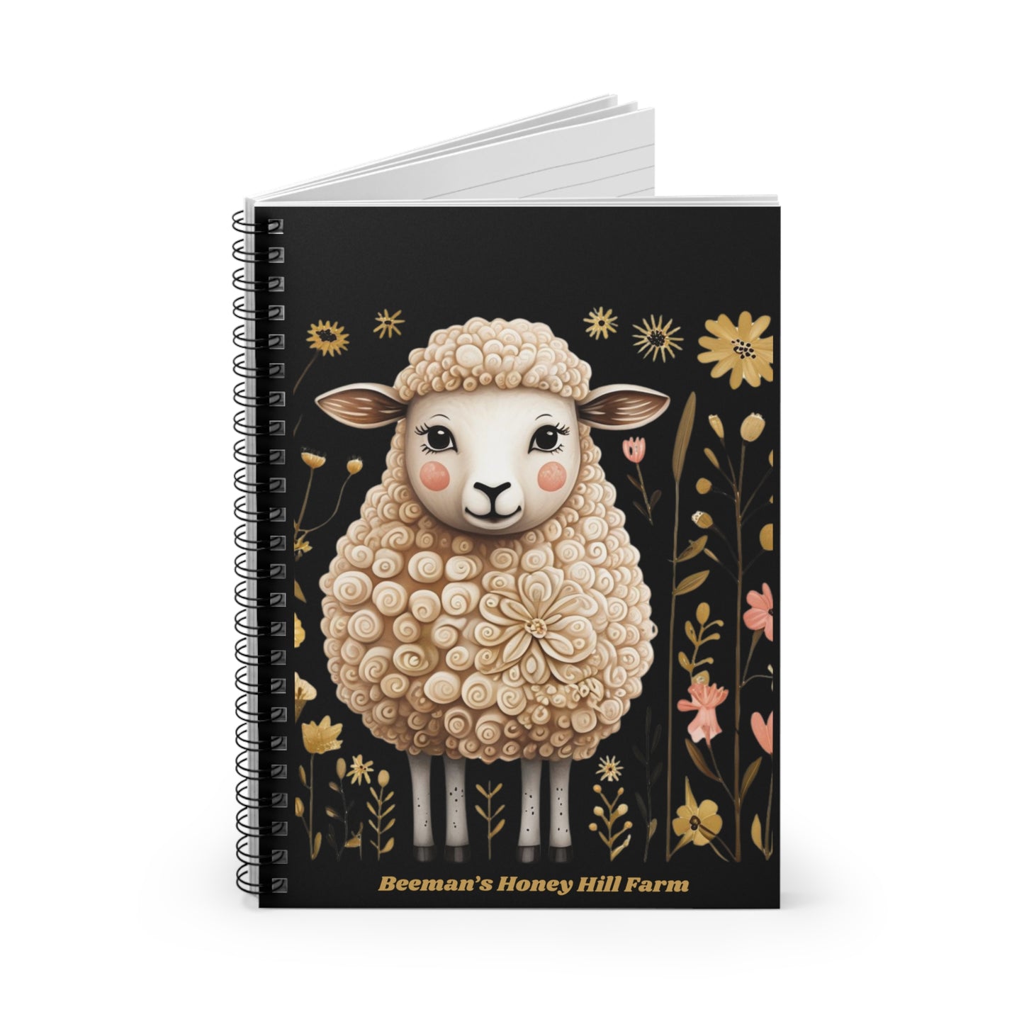 Folk Art Sheep -Themed Spiral Notebook - Perfect for Students and Animal Lovers!