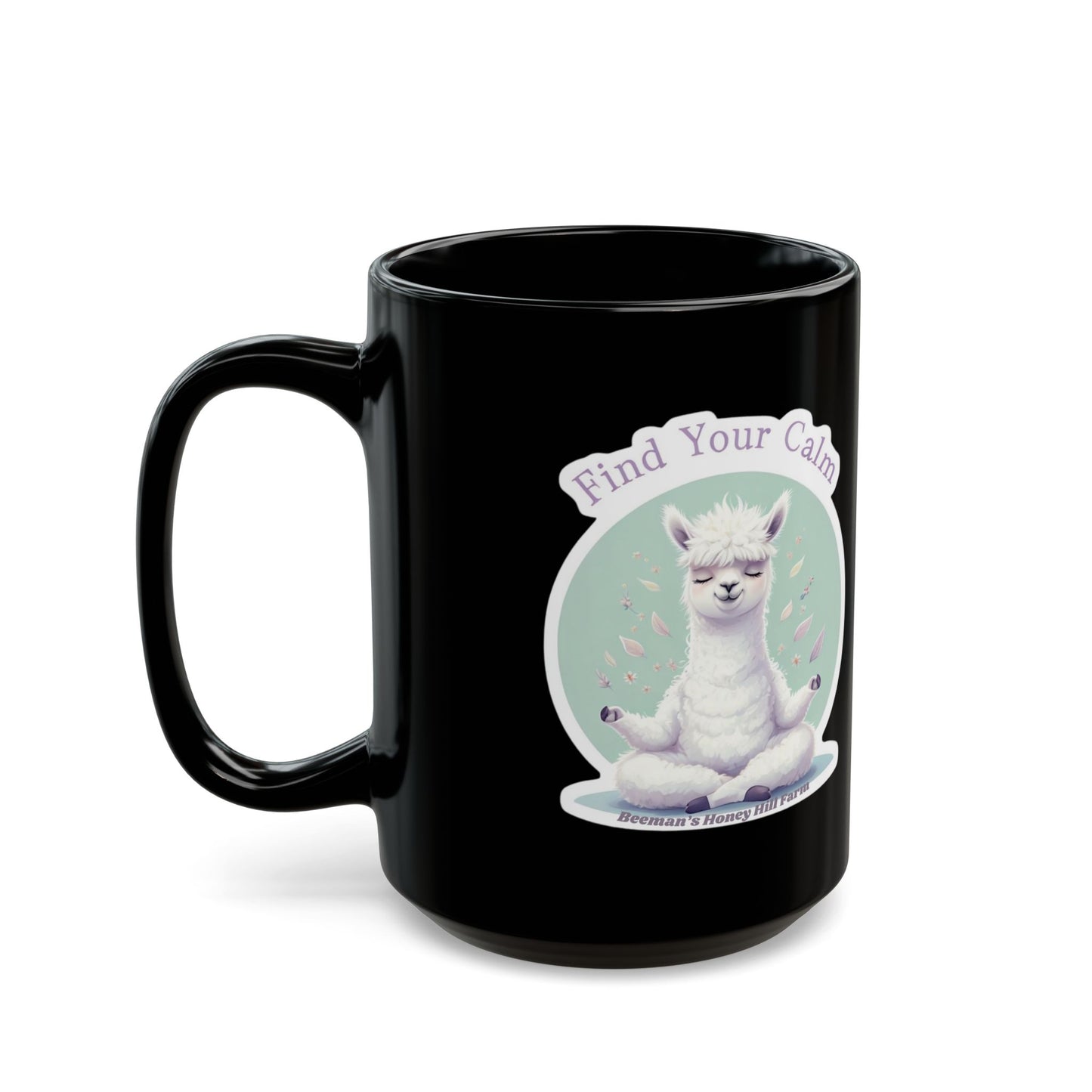Find Your Calm Aplaca Mug - 15oz Black Coffee Cup for Relaxation