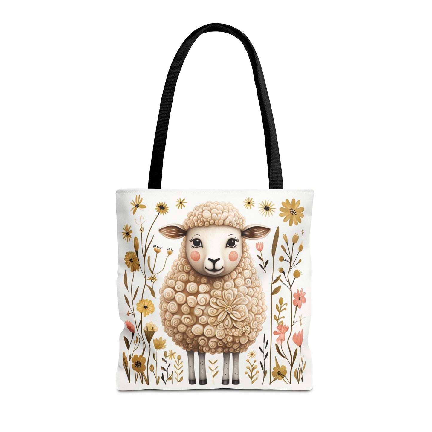 Folk Art Sheep Tote Bag for Animal Lovers | Fun & Stylish Shopping Bag