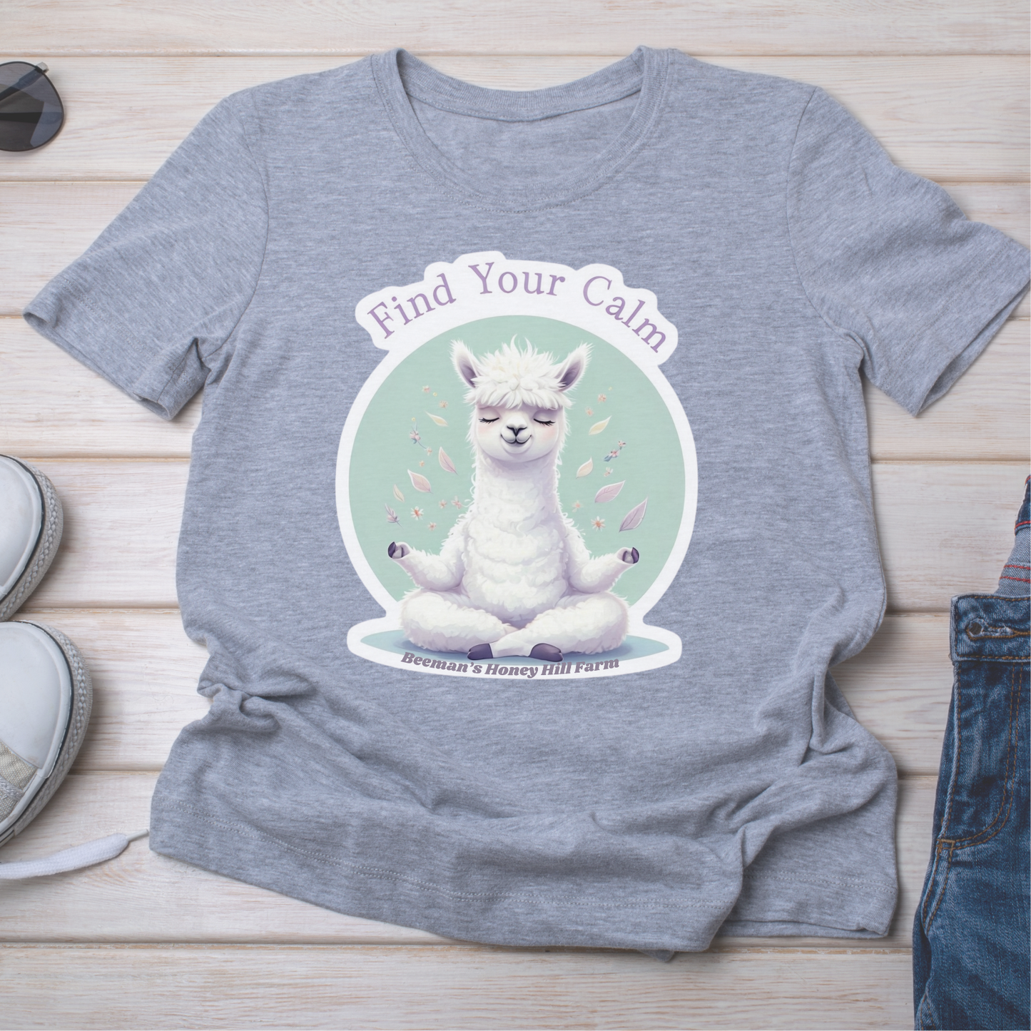 Alpaca Find Your Calm T-Shirt - Beeman's Honey Hill Farm