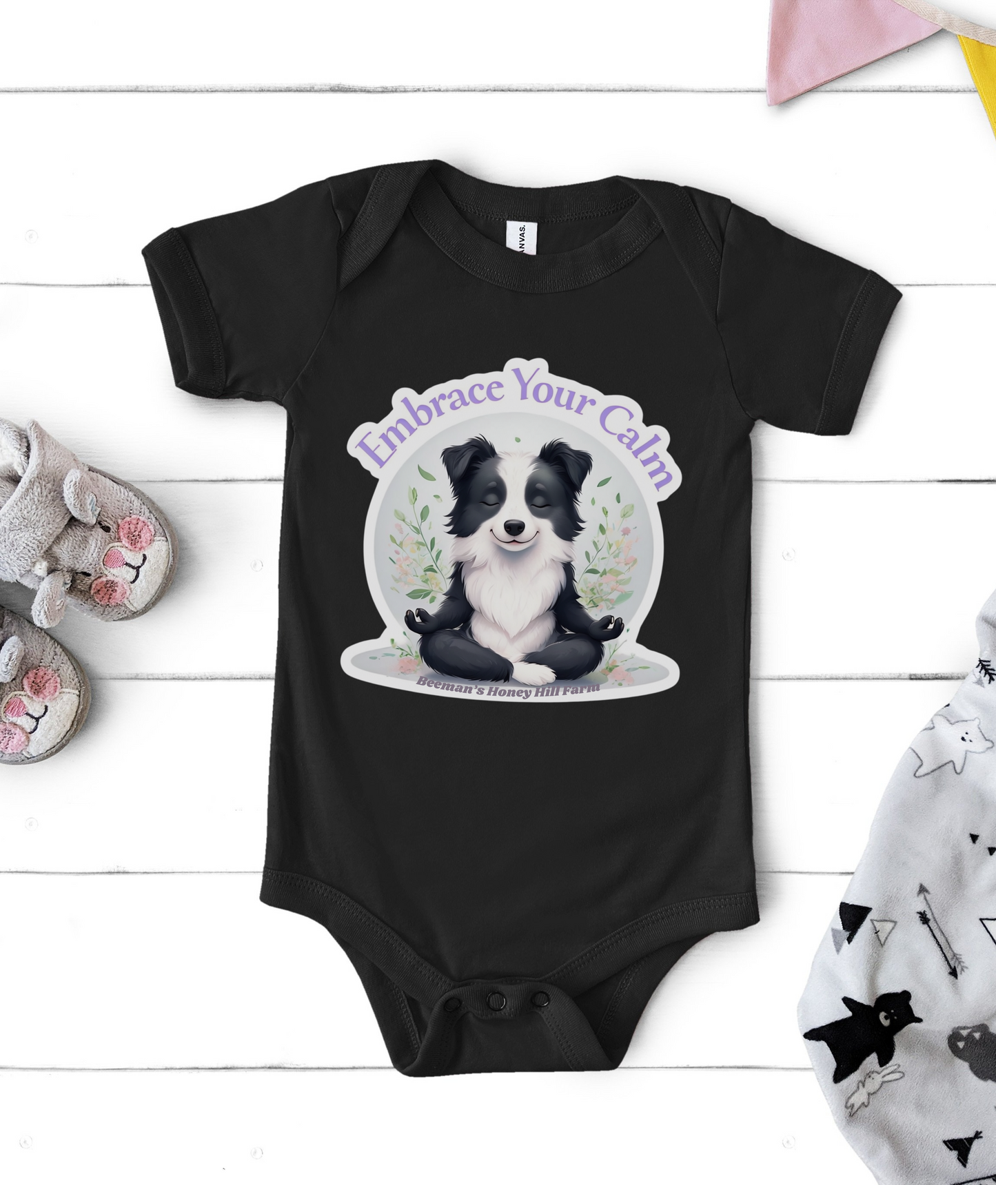 Border Collie Embrace Your Calm Infant Bodysuit - Cute Baby Onesie for Peaceful Moments