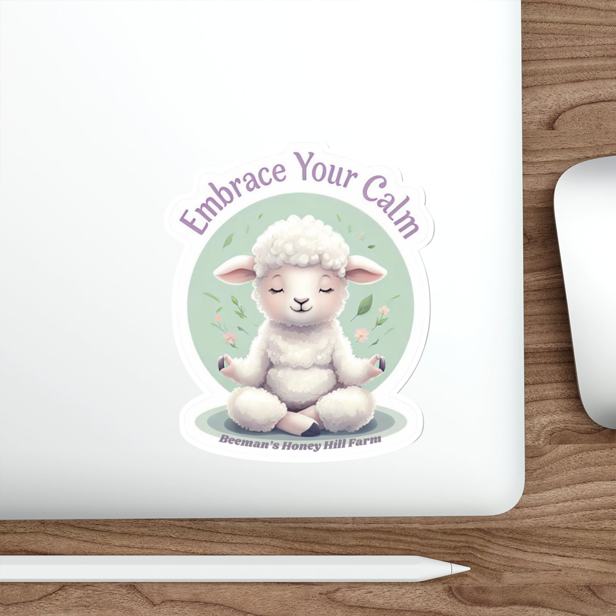 Sheep Embrace Your Calm Die-Cut Stickers | Beeman's Honey Hill Farm