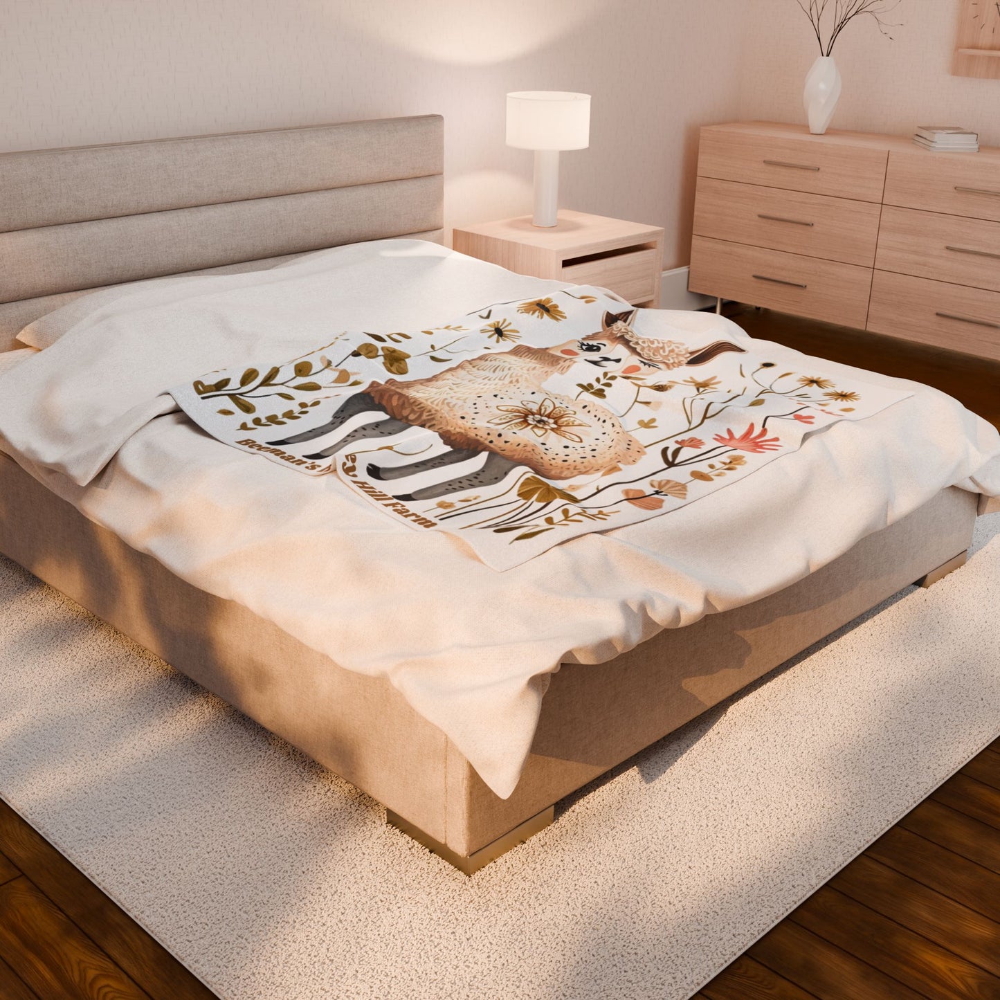 Cozy Farmhouse Alpaca Plush Blanket - Perfect for Home Decor & Gifting