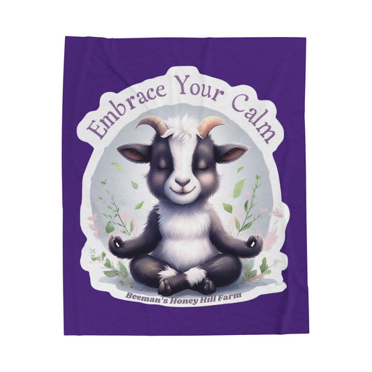 Embrace Your Calm Goat - Cozy Farmhouse Plush Blanket - Perfect for Home Decor & Gifting