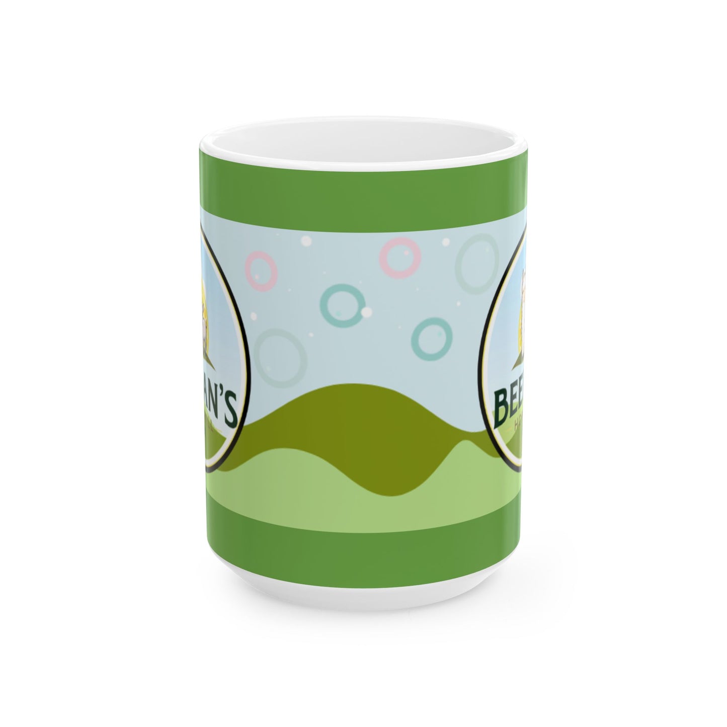 Mug - Beeman's Honey Hill Farm Alpaca Mini Donkey Sheep Logo Coffee Mug