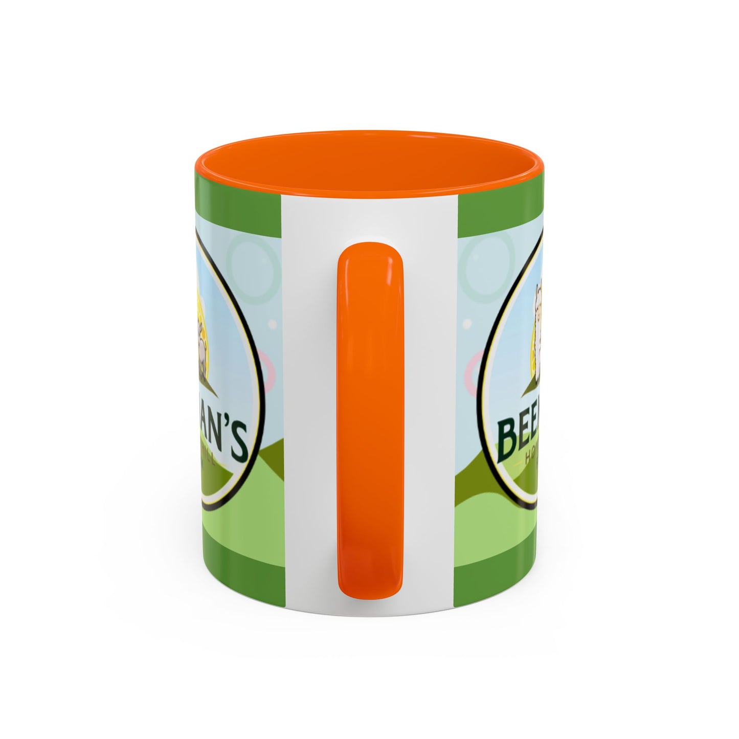 Coffee Mug - Beeman's Honey Hill Farm Logo featuring Chili Pie the Alpaca, Mini Donkey, and Sheep