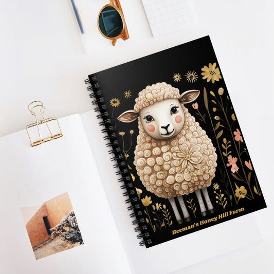 Folk Art Sheep -Themed Spiral Notebook - Perfect for Students and Animal Lovers!