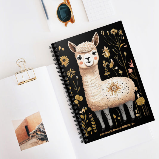 Folk Art Alpaca-Themed Spiral Notebook - Perfect for Students and Animal Lovers!